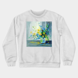 Bouquet of blue and yellow flowers Crewneck Sweatshirt